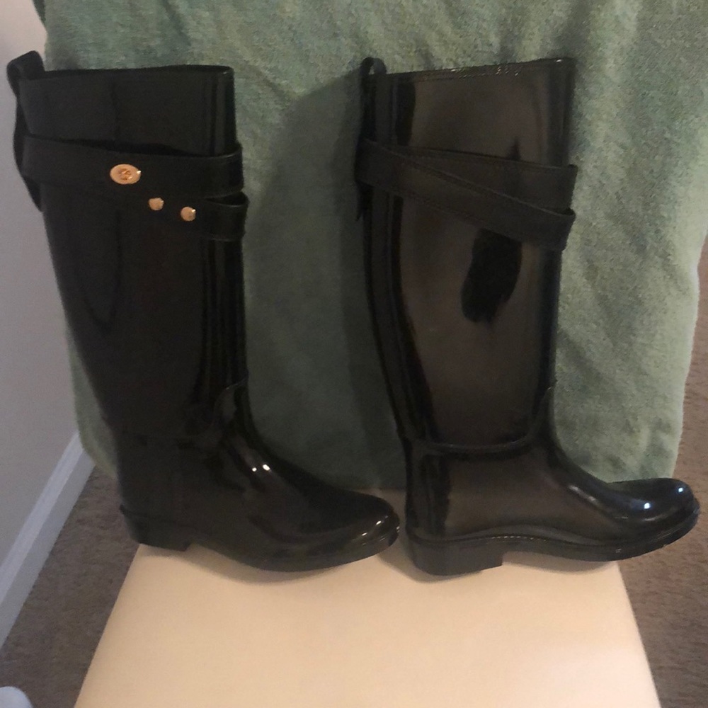 Coach Black Tall Talia Rain Boots!!!!